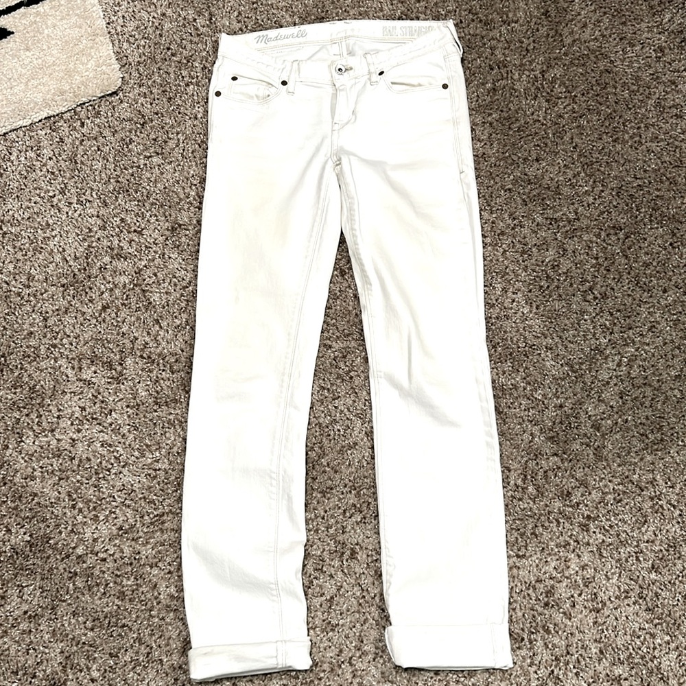 Madewell Rail Straight White Jeans
